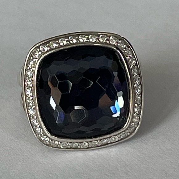 David Yurman 11mm Black Orchid & Diamond Albion Ring - Size 5 1/4 - Picture 3 of 10